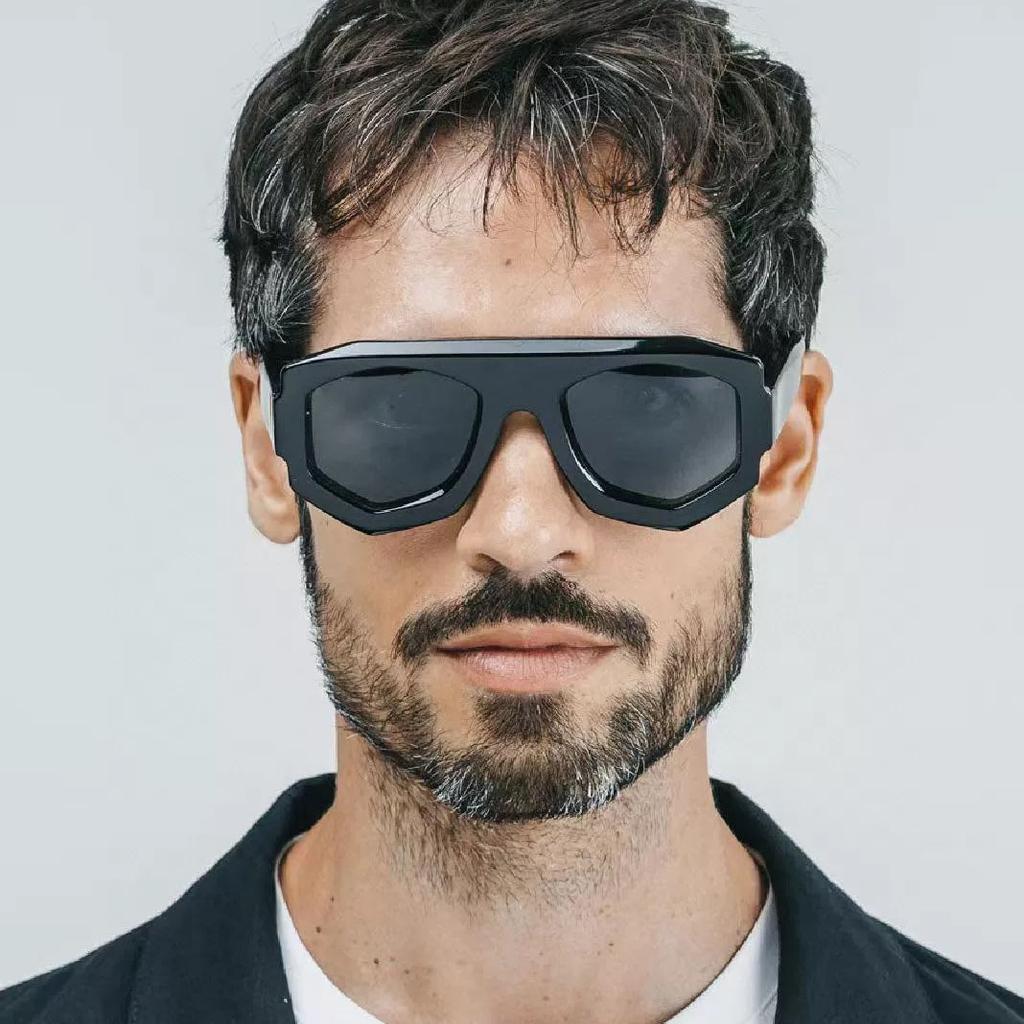 Винтажные неправильной формы солнцезащитные очки женские для мужчин дизайнерские люксового бренда панк-очки популярные с большой оправой плоский верх солнцезащитные очки УФ400