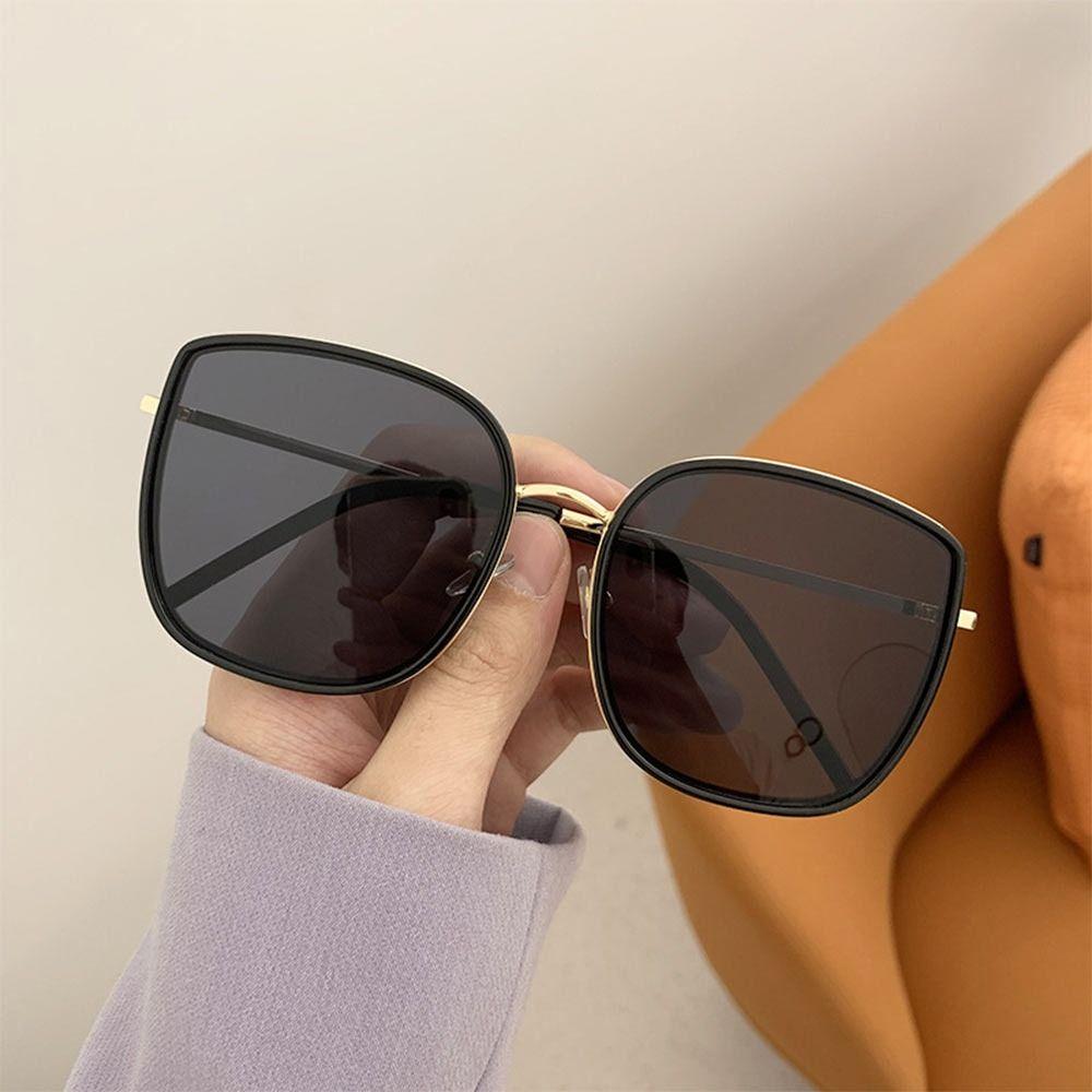 Beach Travel Metal Frame Sun Glasses Square Eyewear Vintage Oversized Sunglasses for Women