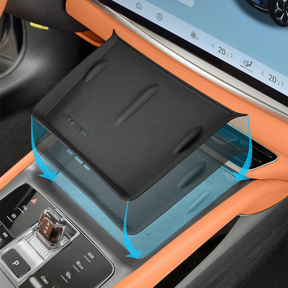 Для BYD Sea Lion 07 EV Беспроводная зарядная панель Силиконовая подставка Подставка под стакан Пыле- и водонепроницаемая Аксессуары для модификации интерьера