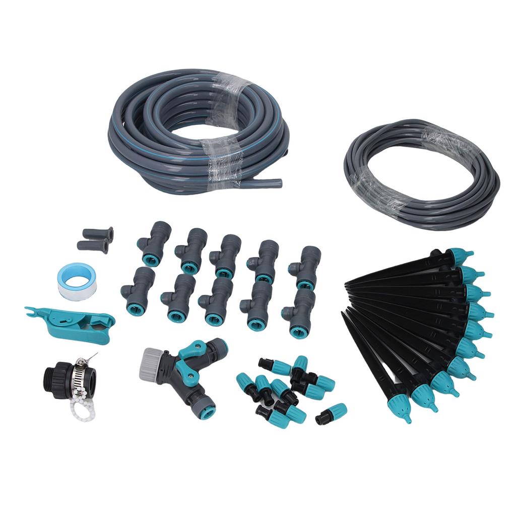 10м Набор для микрокапельного полива теплицы с трубкой, регулируемым соплом, системой полива сада для садовой грядки, двора, газона