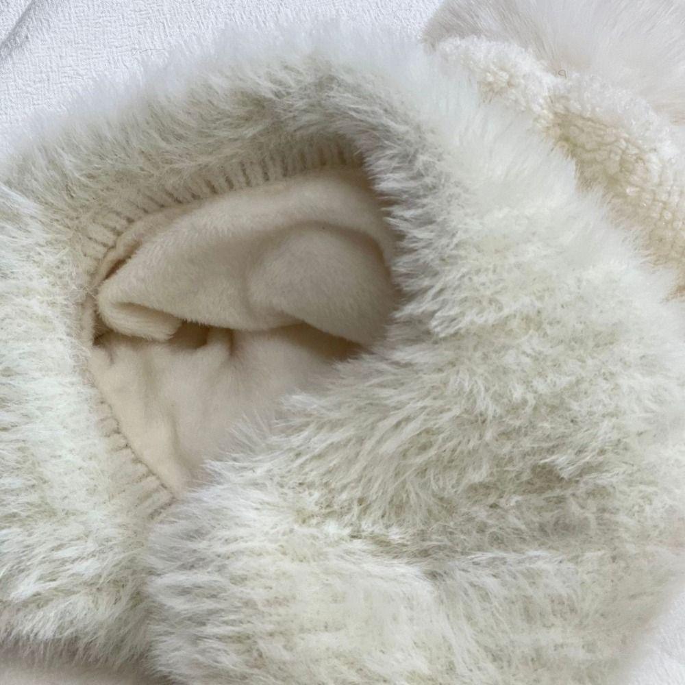 Плюшевая детская шапка-бини с защитой ушей и ушными клапанами, шапка-боннет, модная зимняя вязаная шапка
