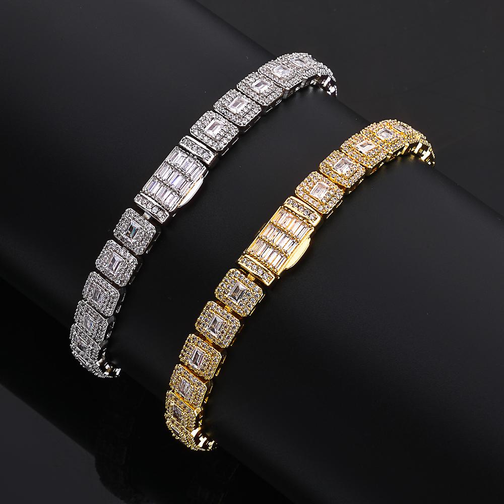 Hip Hop 7.5mm Tennis Chain Bracelet Iced Out Cubic Zirconia Bracelet Fine Jewelry for Men Women Gift
