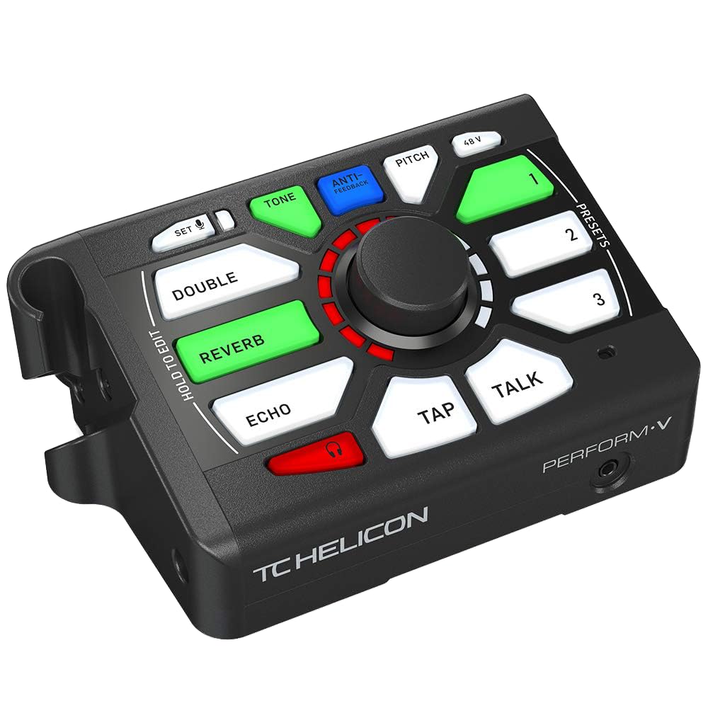 TC Helicon Perform-V Vocal Multi-Effects Pedal with Mic Stand Mount and Interchangeable Effects