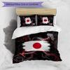 Japan Football Printed Bedding 3 Piece Set Cozy Breathable Bed Cover Set as Housewarming Holiday Gift