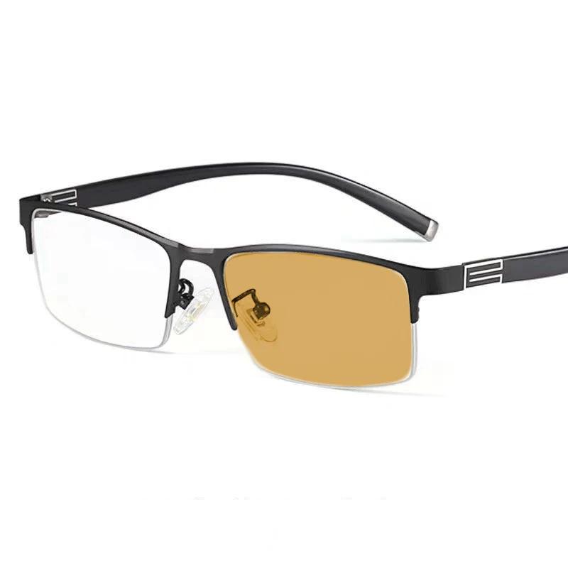 Fashionable Half frames Myopia Glasses Business Color-changing Male Female Near Sight Glasses Ultra Light Outdoor Driving Protection Glasses