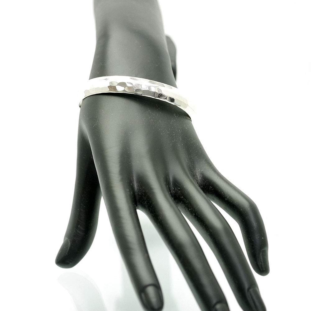 Серебряный браслет 925 пробы с чеканкой для мужчин 10 мм [Silver One], ширина c4, простой,