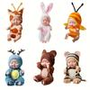 6pcs Fairy Princess Doll Set with Pajamas - 10.92cm Cute Animal Youngsters Dolls in Gift Box - Perfect for Birthdays