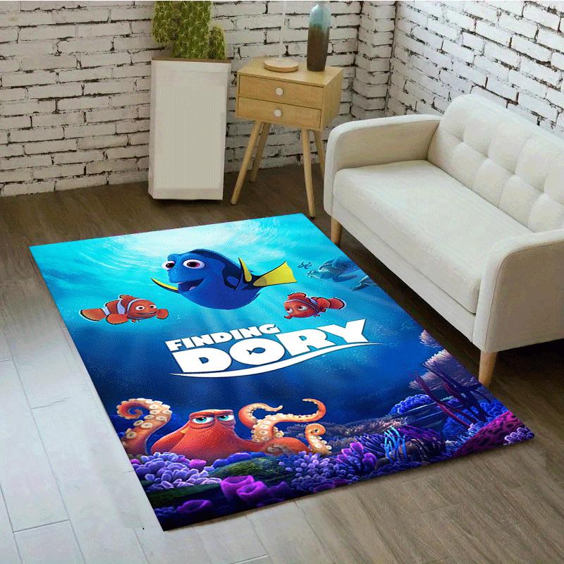 1pc Finding Nemo Pattern Area Rug Soft Flannel Floor Mat for Living Room,Office,Bedroom and Carpet,Sofa Coffee Table Floor Mat