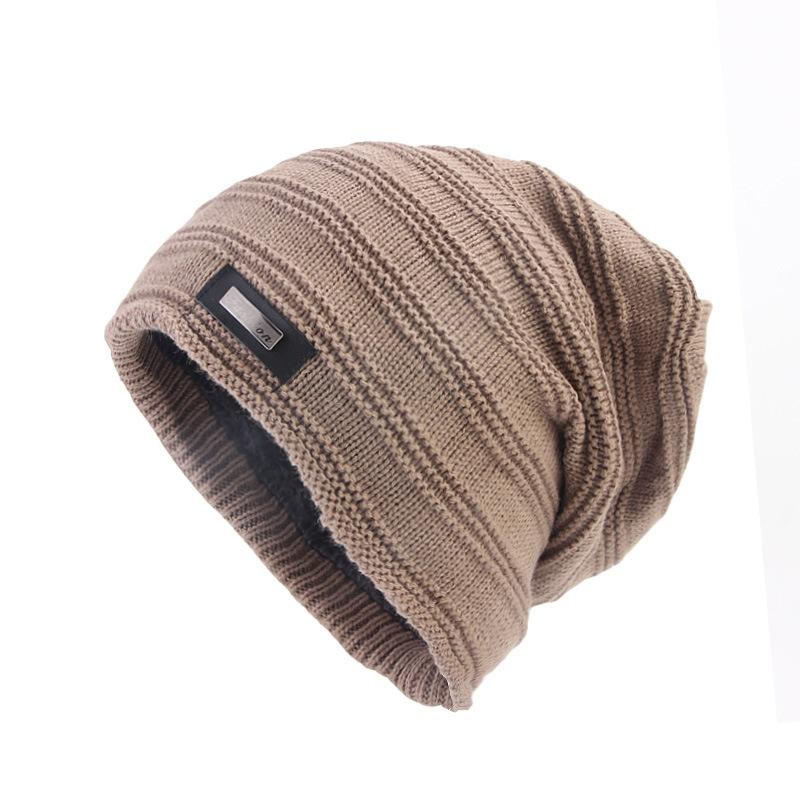 Metal cloth label wool pullover cap, inner fleece men's and women's stacking cap, confinement cap TTM -