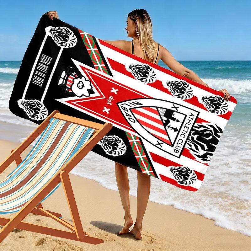 Athletic Club logo Print Beach Towel, Large Soft Quick Dry Towel for Beach Camping Swimming