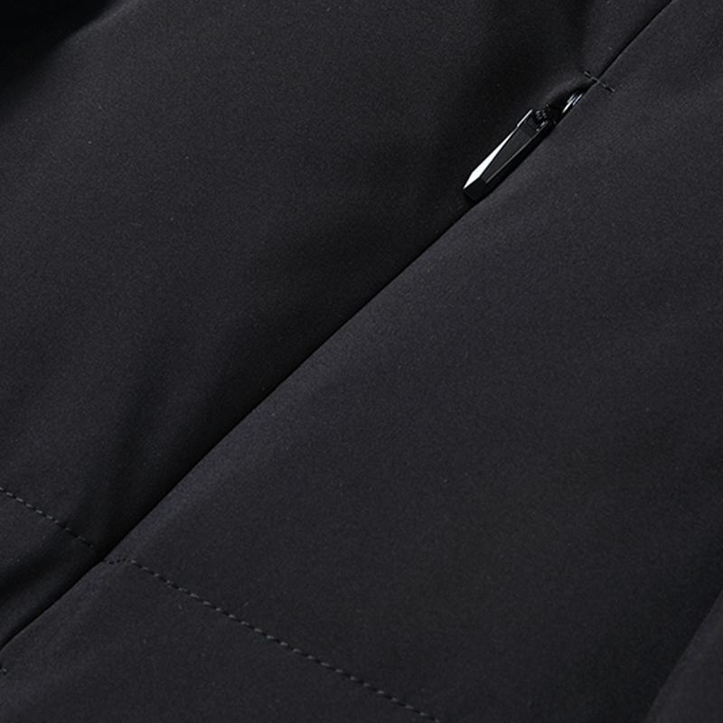 Зимние пуховики для мужчин Верхняя одежда Повседневная толстая теплая белая утиная пуховая длинная куртка с капюшоном для мужчин среднего возраста парка