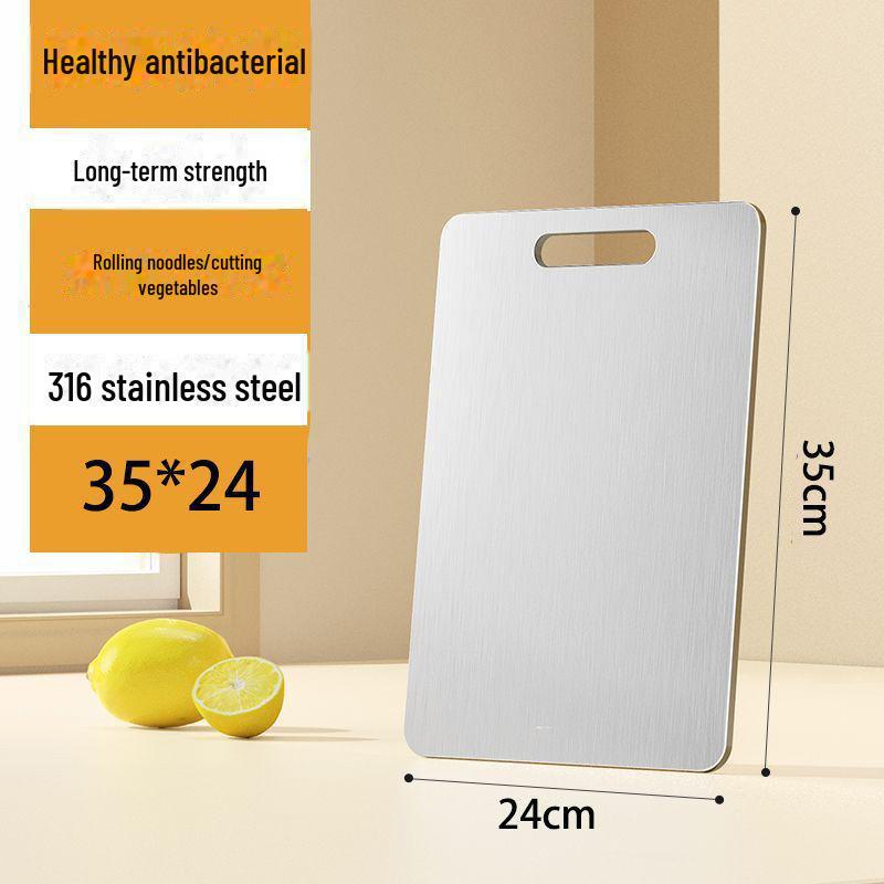 Двусторонняя разделочная доска из антибактериальной нержавеющей стали 316 — большая, толстая и устойчивая к плесени