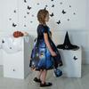 Платье для косплея ведьмы на Хэллоуин для девочек с сумкой, мультяшный принт