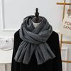 Short Beard Scarf for Women Winter High End Wool Cashmere Scarf Versatile Men's Shawl Solid Color Red Scarf
