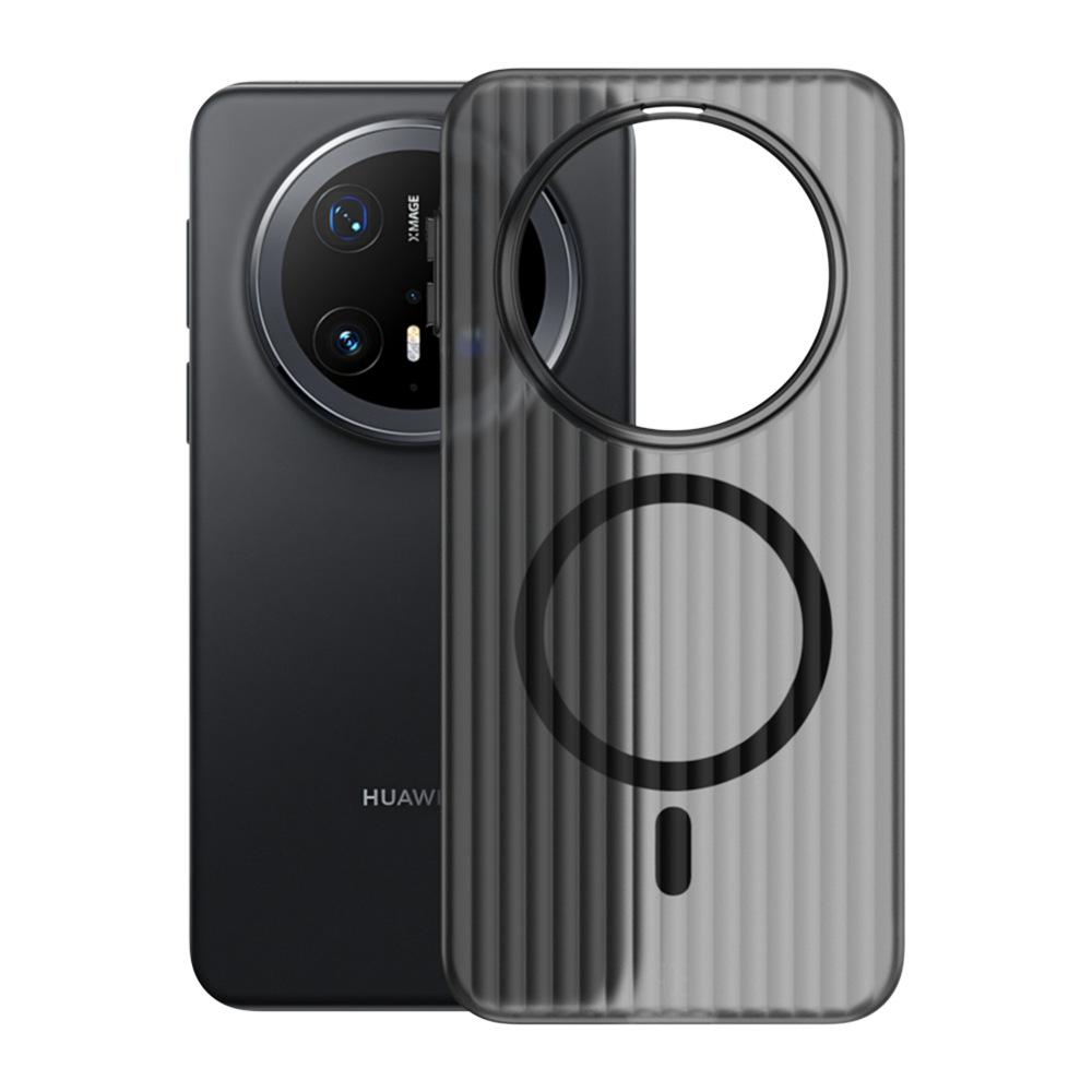 Compatible with Huawei mate80 Pro phone case, corrugated grating magnetic case, mate70 Ice Mist ultra-thin drop-proof protective case