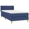 3130327 vidaXL Lit à sommier tapissier avec matelas Bleu 90x200 cm Tissu