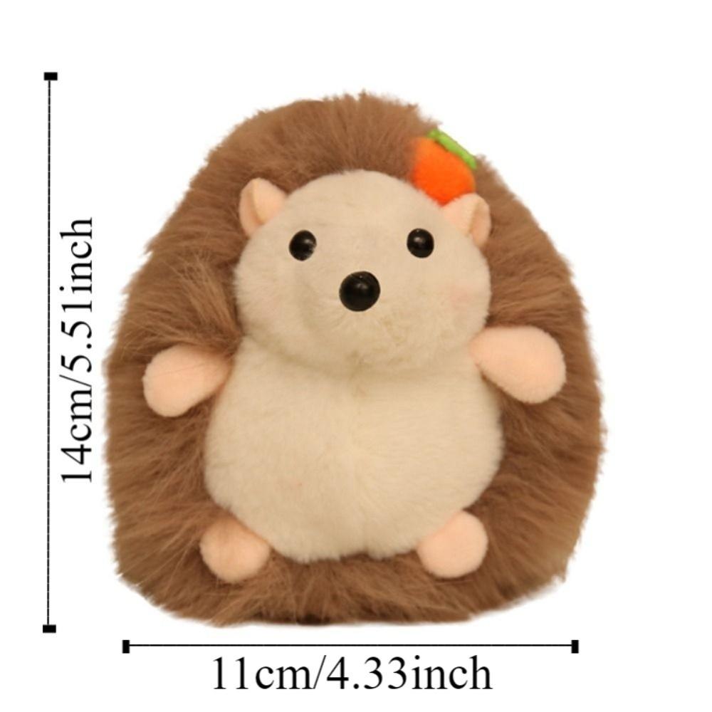 PP Cotton Hedgehog Doll Keychain Lifelike Kawaii Hedgehog Plush Pendant 14cm Stuffed Animal Hedgehog Plush Toy Phone Accessories
