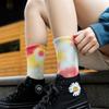 Носки средней длины из хлопка с градиентным узором Tie-Dye — женская уличная мода и спортивный тренд