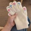 Autumn and Winter Warm Knitted Gloves for Students Cycling Creative Funny Five-finger Expression Full-finger Gloves