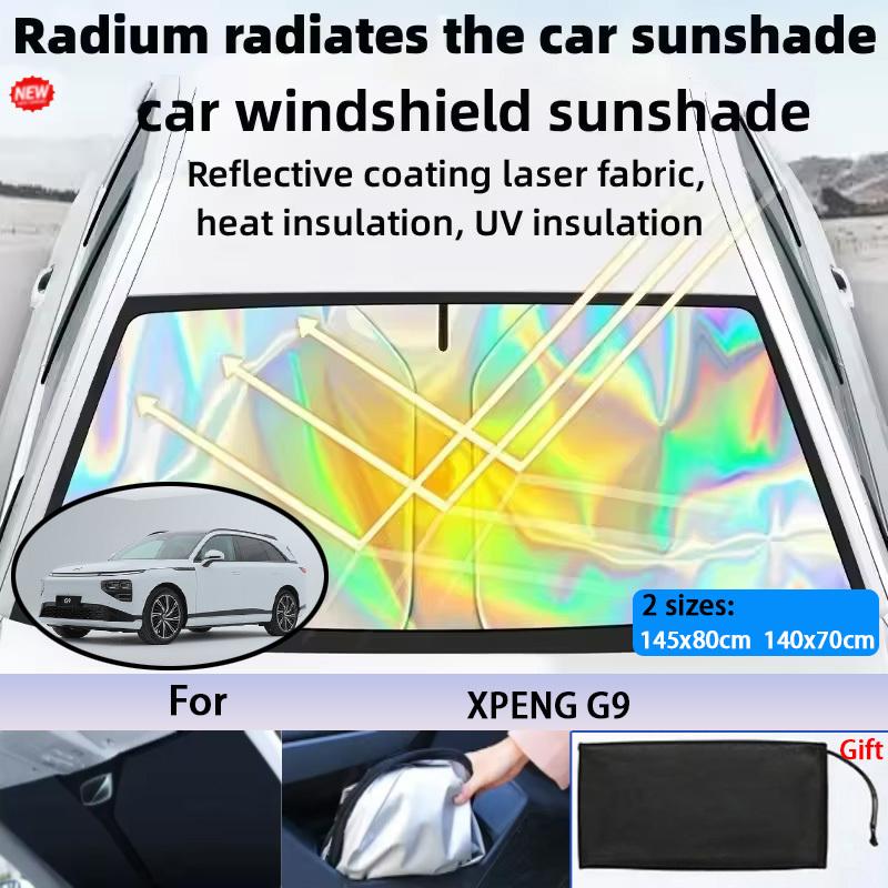 For XPENG G9 Foldable Front Windshield Sun Shade UV Reflective Sun Protection Cover Car Interior Accessories