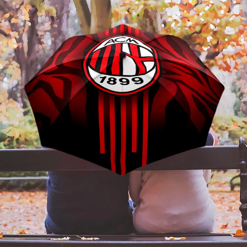 A-AC Milan Umbrella with Automatic Open/Close & Self-8-Rib Heavy-Duty Umbrella, Compact Travel Umbrella Suitable for Outdoor