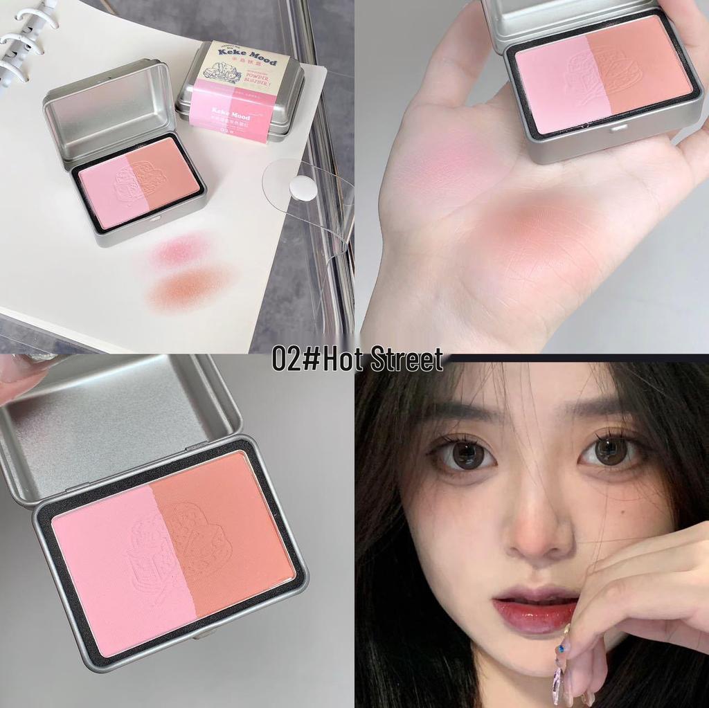 Kekemood Румяна с градиентом для скул: Матовый серо-розовый тон для универсального нюдового образа.