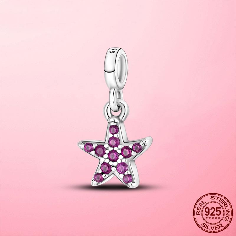 925 Silver My Love Starfish Flamingo Pendant Charms Fit Original Original Me Bracelet DIY Bead Jewelry For Women