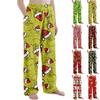 Детские брюки с рождественским принтом, плюшевые повседневные брюки