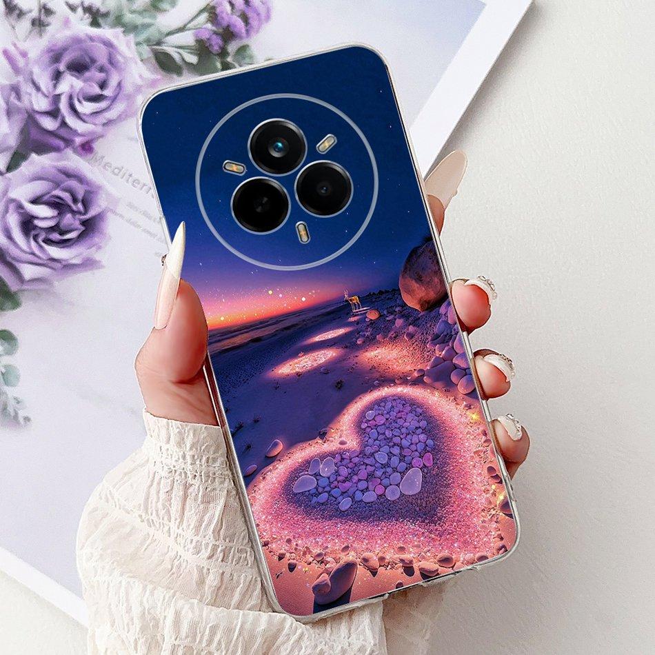 Для Realme 14 Pro 14Pro+ Элегантный чехол для телефона с цветочным принтом и кошкой Для Realme 14 Pro Plus 14Pro 5G Мягкие силиконовые ТПУ чехлы