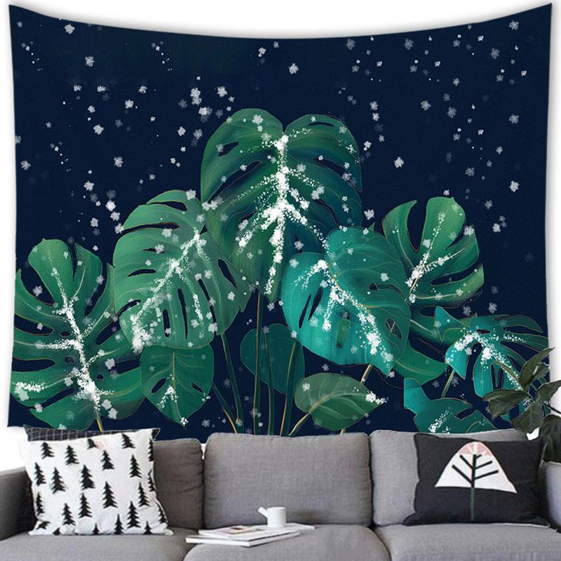 Тропическое растение, зеленый лист, гобелен, садовый фон, богемный большой тканевый настенный декор для дома, гостиной, комнаты