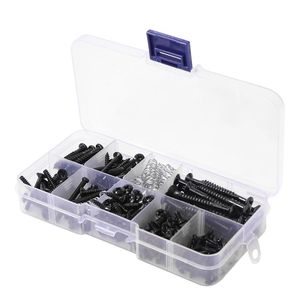 Набор винтов для электрогитары 226 шт. Монтажные винты в ассортименте Коробка для электрогитарного бриджа Звукосниматель Пикгард Колок