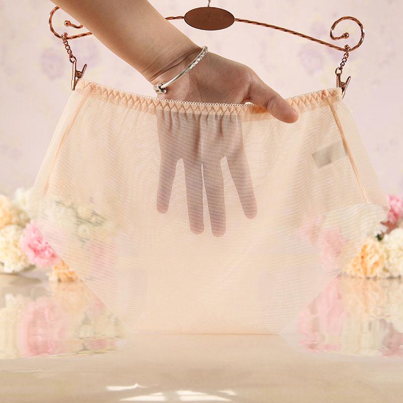 Женские трусики, прозрачные трусики из ледяного шелка, сетчатые трусы без следов, прозрачное сексуальное нижнее белье