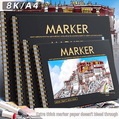 Профессиональный альбом для рисования маркерами 8K: Чистая бумага для изящных искусств для манги и раскрашивания