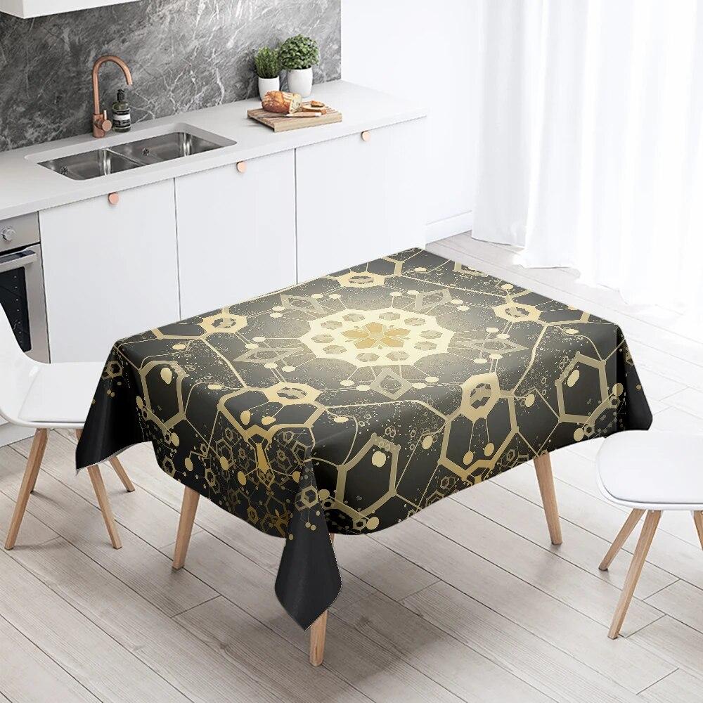 Водонепроницаемая скатерть с принтом мандалы, свадебная вечеринка, украшение для ресторана, прямоугольный кухонный стол
