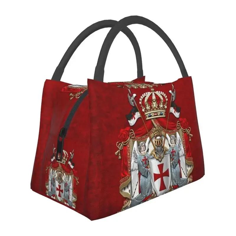 Портативный ланч-бокс с флагом тамплиеров, термохолодильник для еды, изолированный ланч-бокс для офиса, контейнер для пикника