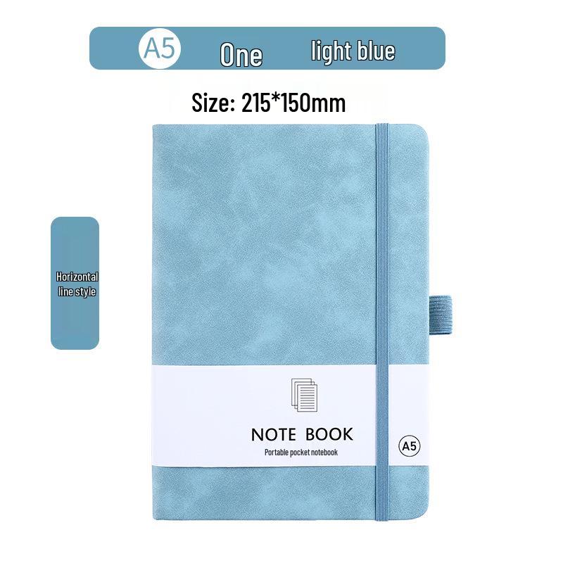 A7 Pocket-Size Portable Skin-Feel Notebook - A5 Student Diary & Mini Meeting Planner with Strap