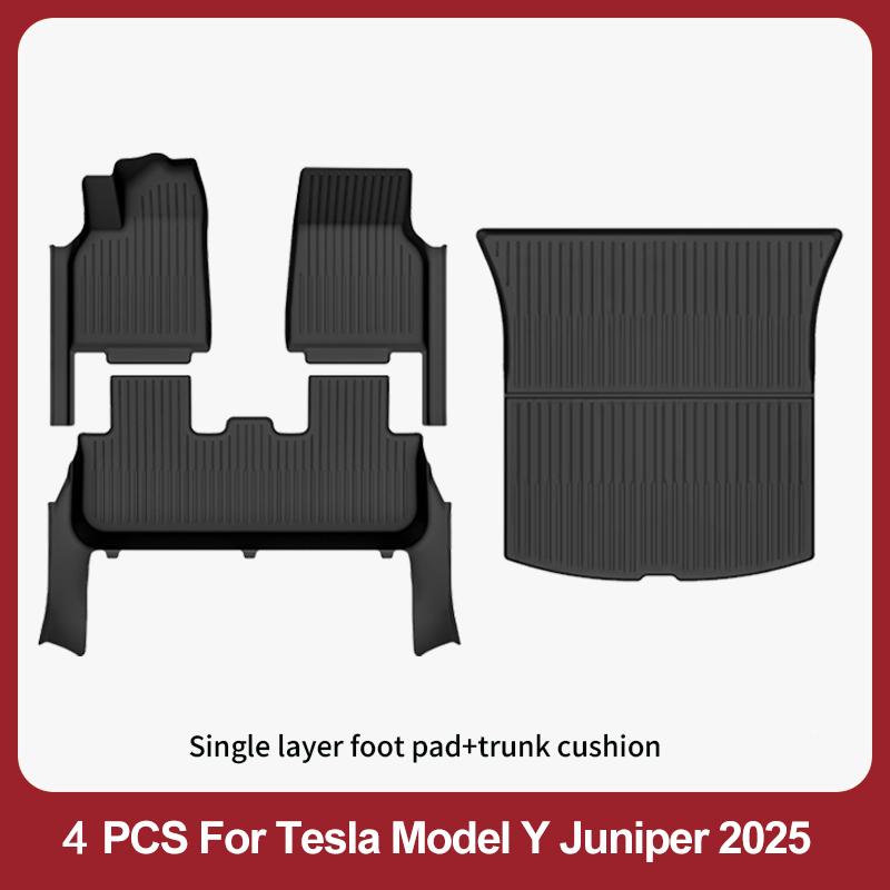 Floor Mats For 2025-2026 Tesla Model Y Juniper Premium/Performance TPE Floor Liner& Accessories Full-Door Sill Protective Cover