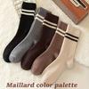 5 Pairs Pack Trendy Striped Crew Socks, Women's JK Fashion Socks for Sports Daily Wear, Vintage Cute Fall Winter Collection