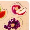 Classic World Fruit Peg Puzzle, Shape-Matching Puzzle, Wooden Pick-Up Puzzle, Fruit Design for Girls and Boys, Ages 1 and 2, Baby Gift, Birthday