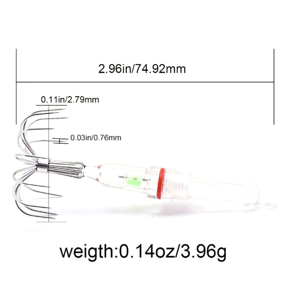 Светодиодная приманка в форме ромба с крючком, разноцветный рыболовный крючок для кальмара, портативный рыболовный фонарик