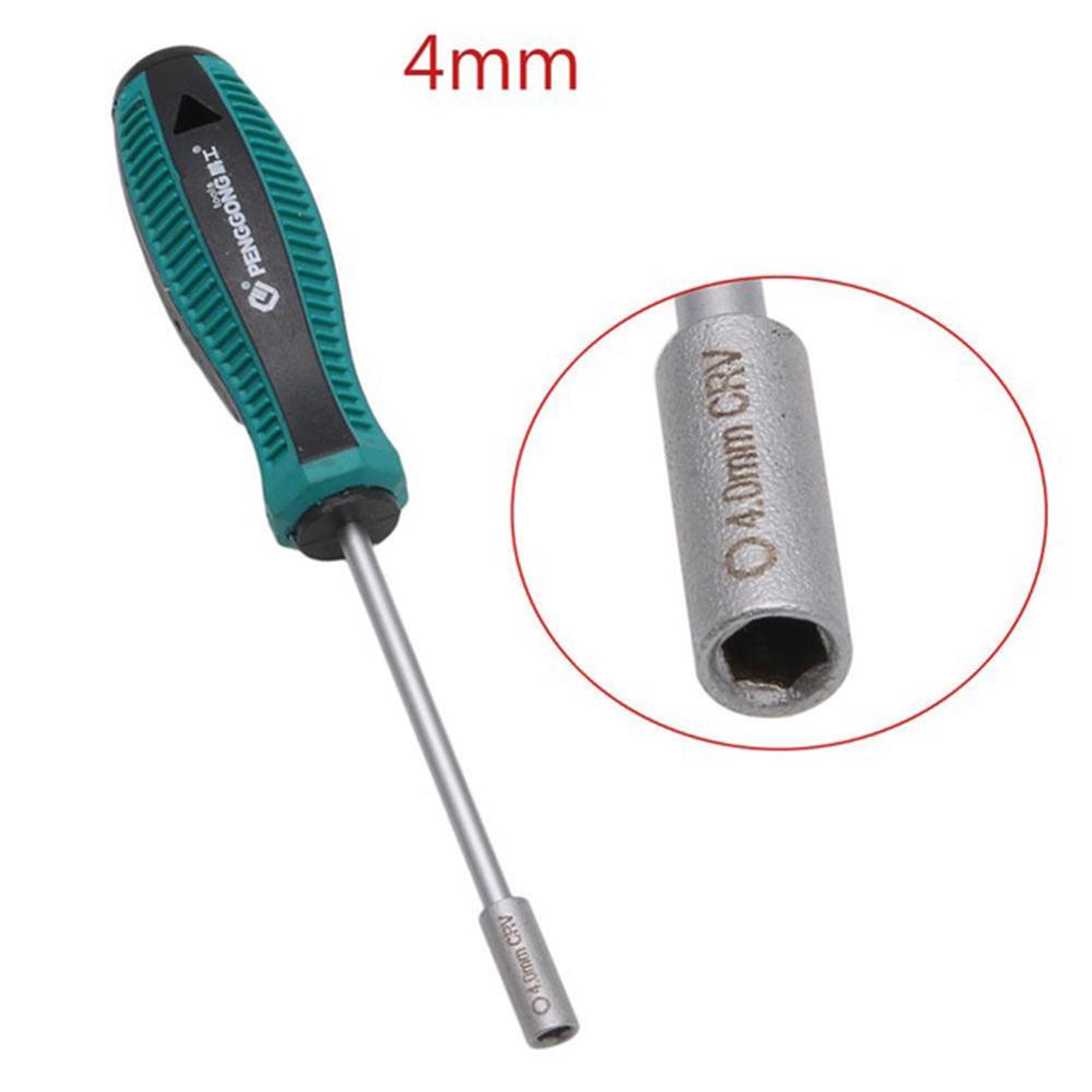 Metal Anti-slip Handle Hex Nut Key Wrench Nutdriver Socket Driver Screwdriver