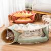 Cat Tunnel Toy Multifunctional Bed with Fun Balls 2-Way Comfort Warm Tube Foldable Kitten House Hidden Sleeping