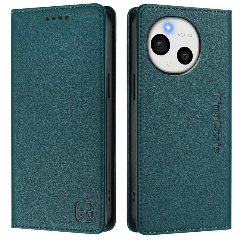 Luxury Leather Case For Sharp Aquos R9 Pro/Sharp Aquos Sense 9 Plus/Aquos R9 RFID Blocking Card Slots Magnetic Attraction Stand Shockproof Flip Cover