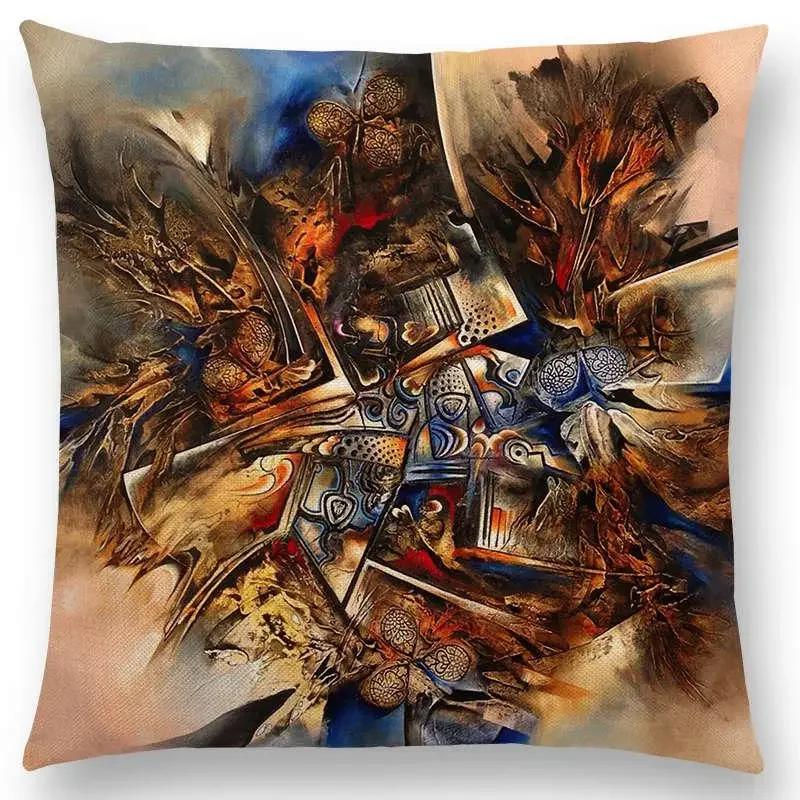 Новый d Печать Великолепная Абстрактная Живопись Таинственный Вихрь Геометрия Скульптура Наволочка для Подушки Автомобиль Диван Декоративная Наволочка