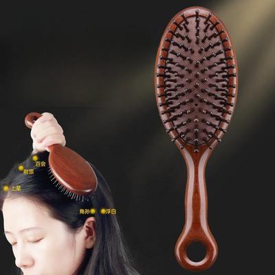 Натуральный сандаловый гребень для массажа кожи головы, расслабляющая воздушная подушка, головка щетки, циркуляция крови, гладкие волосы, антистатический деревянный массаж