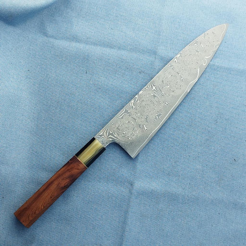 Нож шеф-повара Топор Нож для сашими Нарезка Тынны Суши Ветчина Лезвие из дамасской стали 10Cr15CoMoV Деревянная рукоять Кухонные ножи Инструменты для приготовления пищи