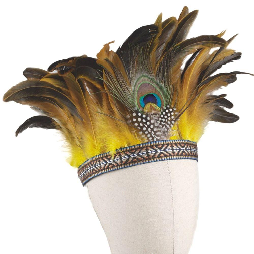 Peacock Costume Decorative Headdress With Strap Indian Headband New Hair Band Halloween