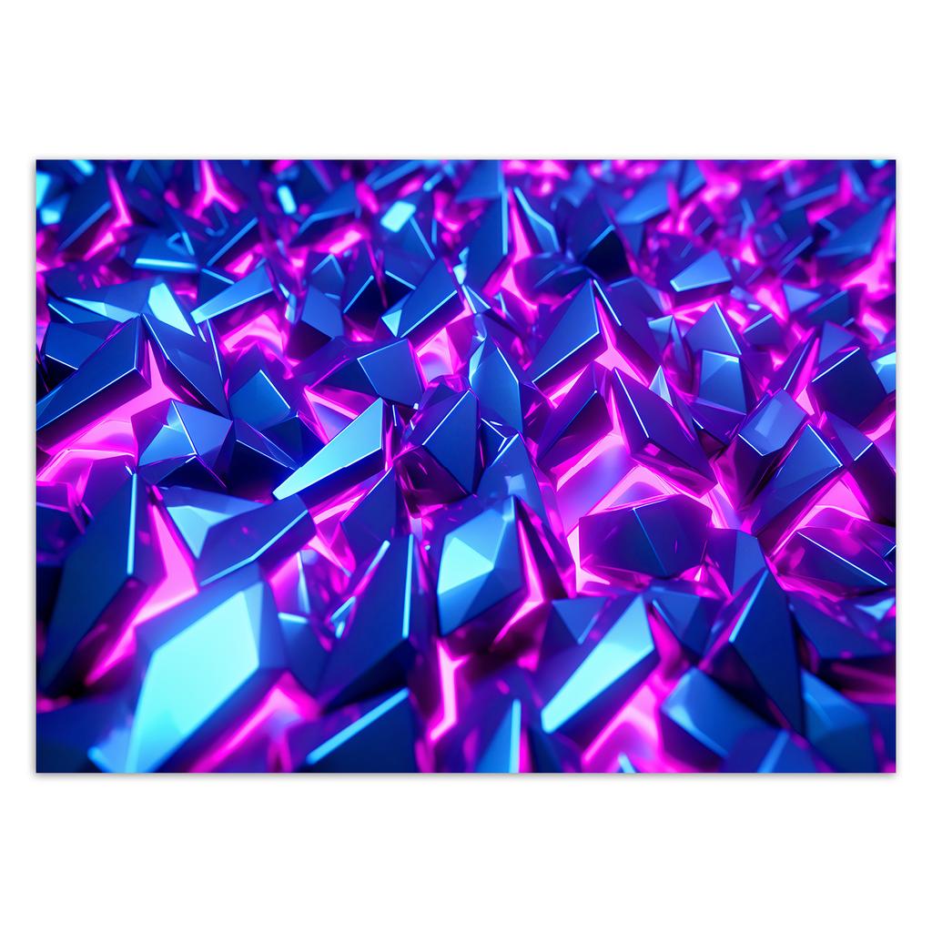 Wallpaper Neon crystals 3D