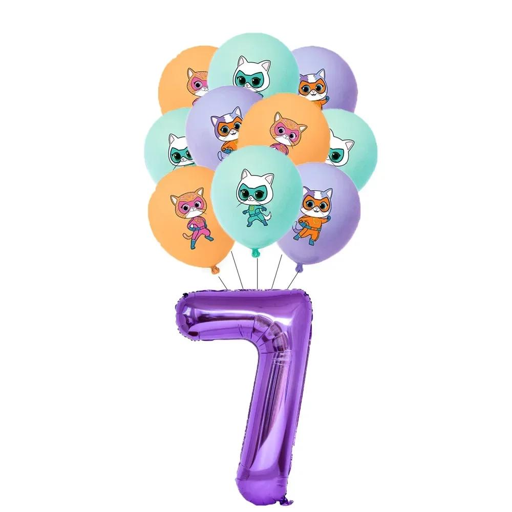 Superkitties Birthday Balloons Party Decor Disposable Tableware Paper Napkin Cup Plate Tablecloths for Kids Baby Shower Decor