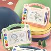 Magnetic Graffiti Board with 4 Different Pattern Stamps Erase Drawings Easily Anti-Lost Pen Kids Art Board Educational Toy